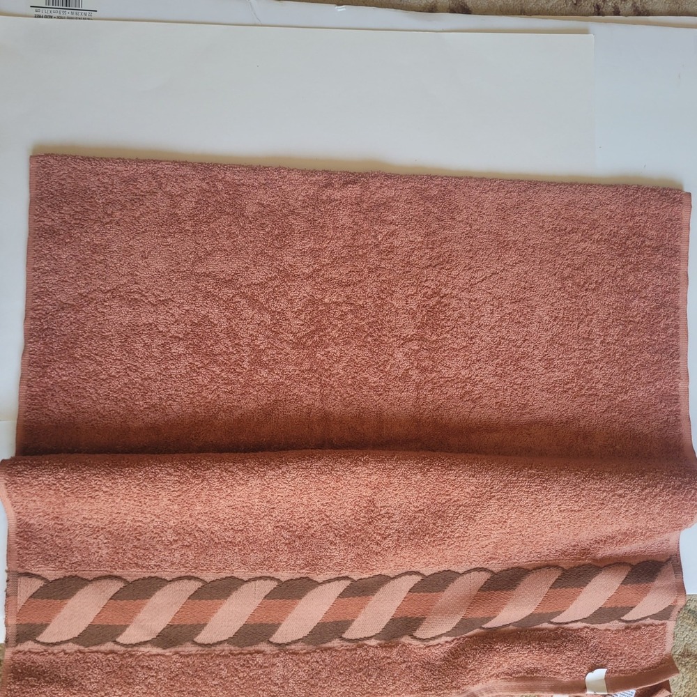 NWT Vintage JC Penny Terracotta Bath Towel Medallion - Picture 4 of 5